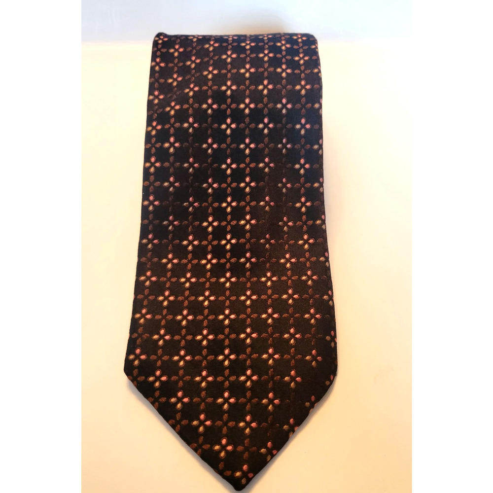 Jos. A. Bank Signature Collection Black Check Silk Tie Men’s Necktie Italy
